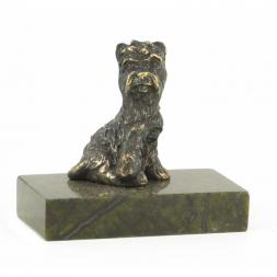 Статуэтка из бронзы и змеевика "Собачка малая №6"