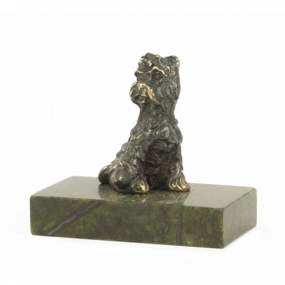 Статуэтка из бронзы и змеевика &amp;quot;Собачка малая №6&amp;quot; 118621