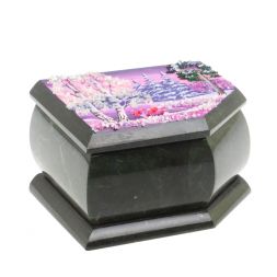 Шкатулка с расписной крышкой &amp;quot;Зима&amp;quot; 11х9х6,5 см