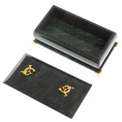 Шкатулка "Дуэт" из камня змеевик 19x10x7 см