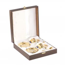 Кофейный набор "Лазуритовый" на 2 персоны 170 мл фарфор Златоуст