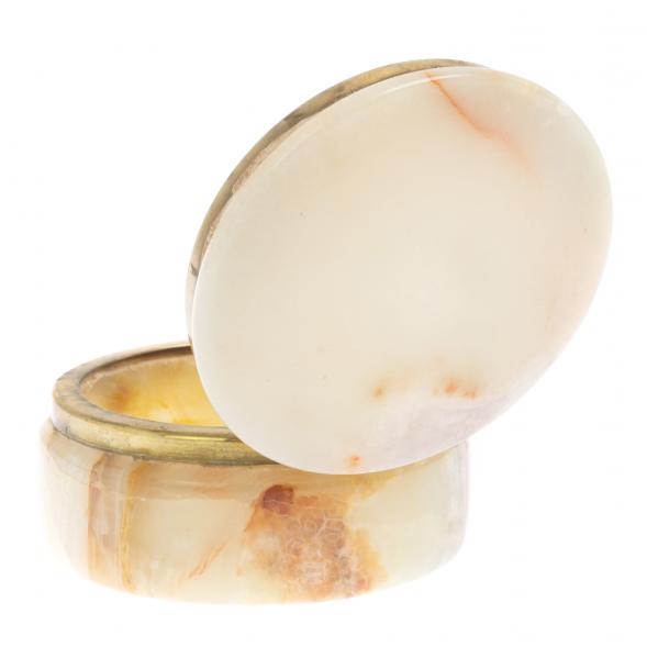 Шкатулка из оникса круглая 7,5х7,5х4,5 см (3) 126436