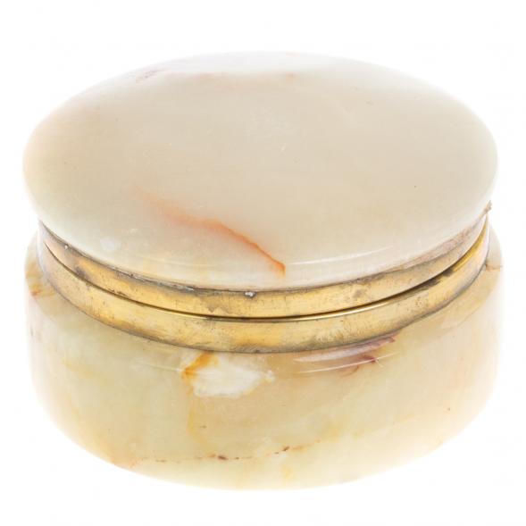 Шкатулка из оникса круглая 7,5х7,5х4,5 см (3) 126436