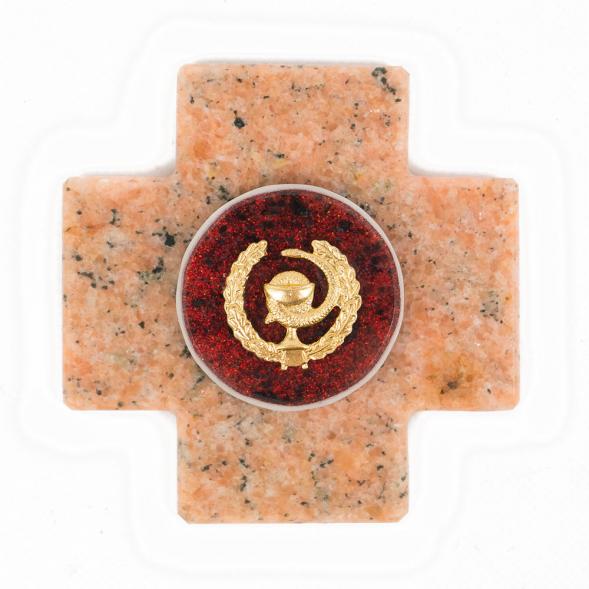 Магнит Медицинская служба мрамор змеевик красный 117474