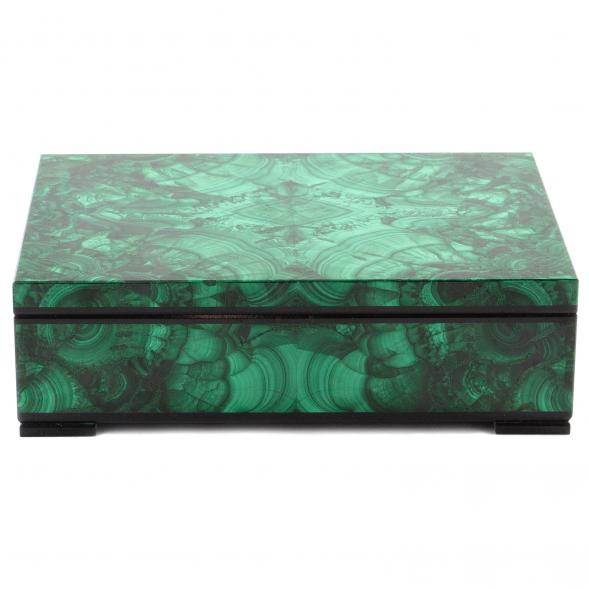 Каменная шкатулка из малахита &amp;quot;Колье&amp;quot; 18х13х5 см 120486