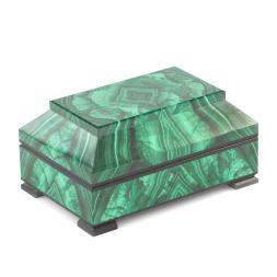 Ларец &amp;quot;Счастье&amp;quot; камень малахит 12х8х6 см