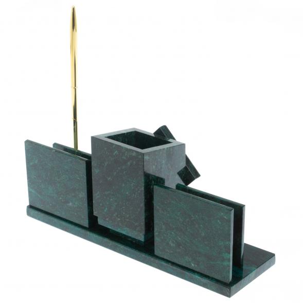 Письменный прибор &amp;quot;Менеджер&amp;quot; камень змеевик 113454