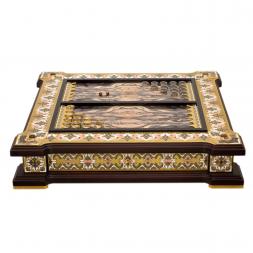 Нарды "Орнамент" пейзажная яшма Златоуст