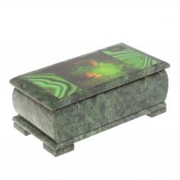 Шкатулка "Хозяйка медной горы" с иллюстрацией под малахит 18х9х8 см