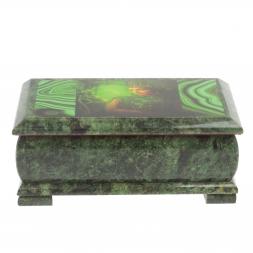 Шкатулка "Хозяйка медной горы" с иллюстрацией под малахит 18х9х8 см