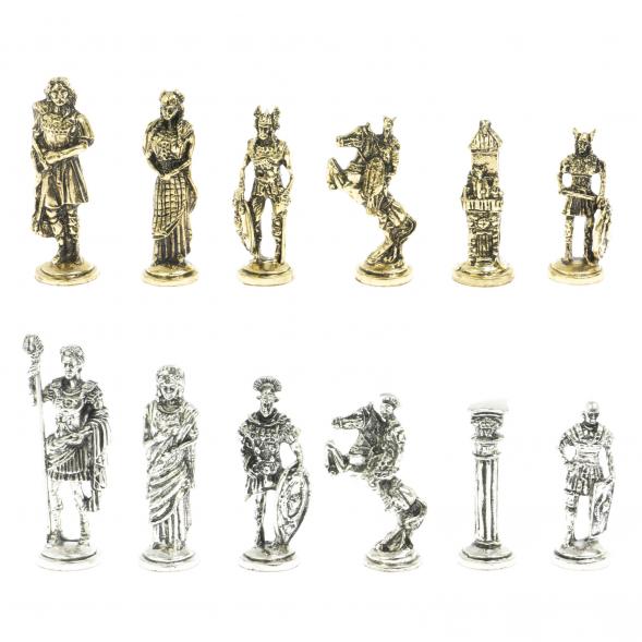 Шахматы подарочные &amp;quot;Галлы и Римляне&amp;quot; 36х36 см из змеевика 128229