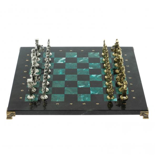 Шахматы подарочные &amp;quot;Галлы и Римляне&amp;quot; 36х36 см из змеевика 128229