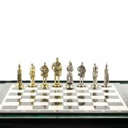 Эксклюзивные шахматы &amp;quot;Русь&amp;quot; доска 47х47 см змеевик