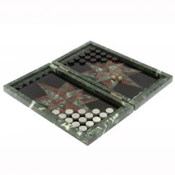 Подарочные нарды &amp;quot;Роза ветров&amp;quot; лемезит шабровский змеевик