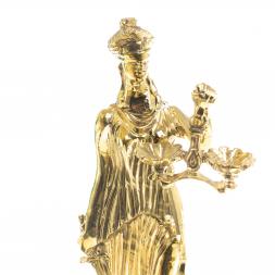 Настольные часы "Фемида" камень яшма бронза