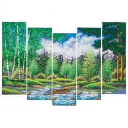Картина модульная на камне &amp;quot;Горный ручей&amp;quot; 60х100 см
