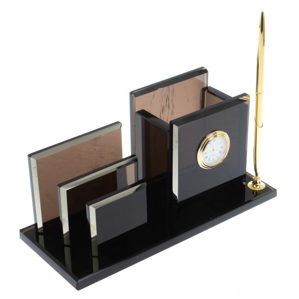 Письменный прибор &amp;quot;Супер&amp;quot; из черного обсидиана 129059