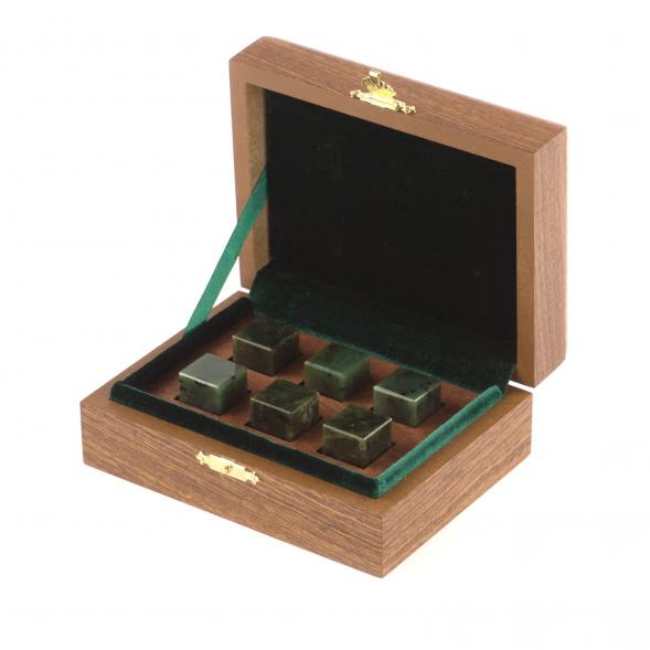 Камни для виски 6 кубиков из нефрита в подарочной упаковке 121224