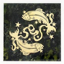 Магнит знак зодиака &amp;quot;Рыбы&amp;quot; змеевик