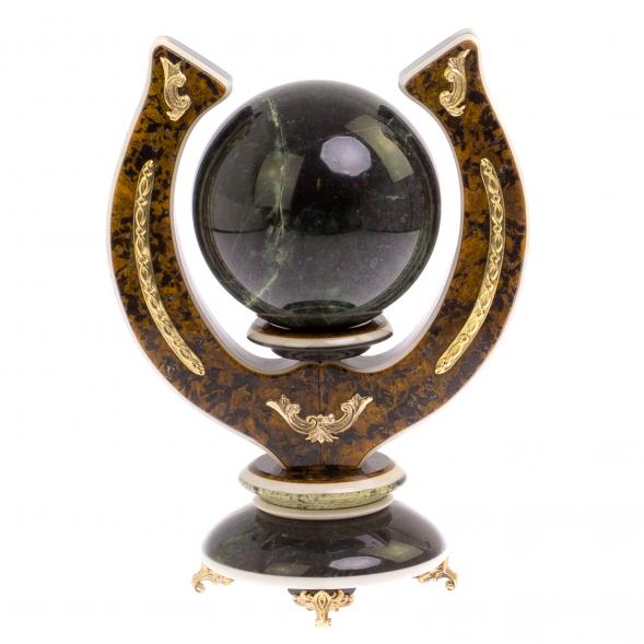 Композиция &amp;quot;Подкова&amp;quot; с шаром камень змеевик 125290