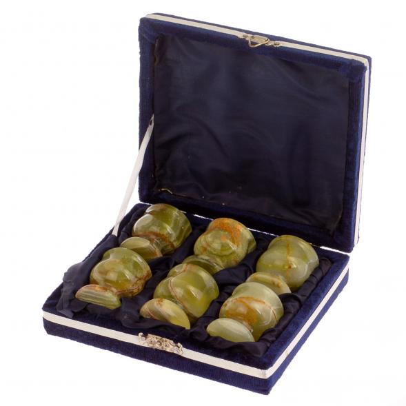 Набор рюмок из оникса 6 шт в футляре 40 мл 4х5 см (1,5х2) 125611