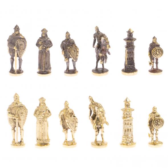 Шахматы настольные &amp;quot;Богатыри&amp;quot; змеевик креноид доска 40х40 см 126128