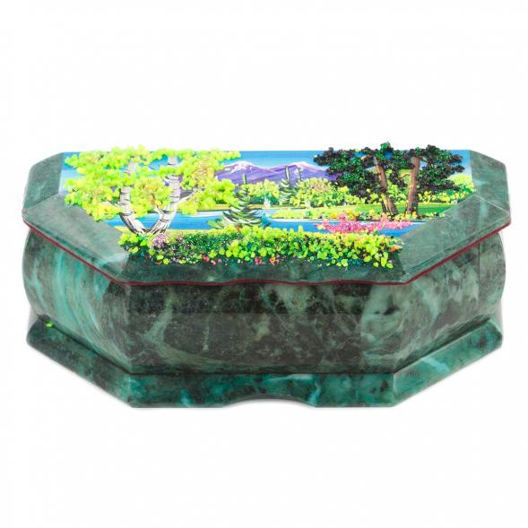 Шкатулка с расписной крышкой Лето 17х7,5х6 см 119921