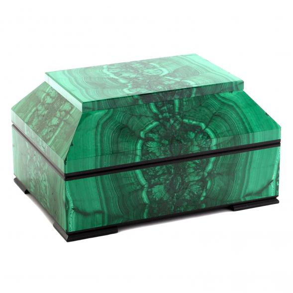 Малахитовый ларец &amp;quot;Люкс&amp;quot; из натурального камня малахит 17х12,5х9,5 см 120489