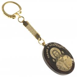 Брелок-оберег с молитвой &amp;quot;Спаситель&amp;quot; камень обсидиан