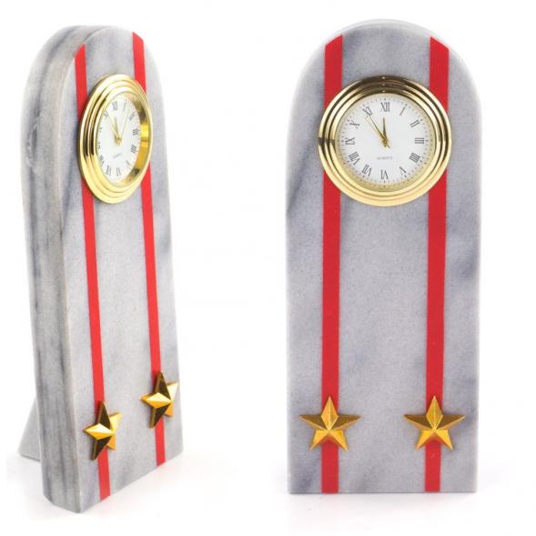 Часы &amp;quot;Погон подполковник МВД&amp;quot; из мрамора 113182