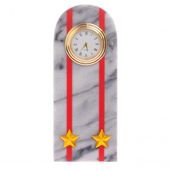 Часы &amp;quot;Погон подполковник МВД&amp;quot; из мрамора 113182