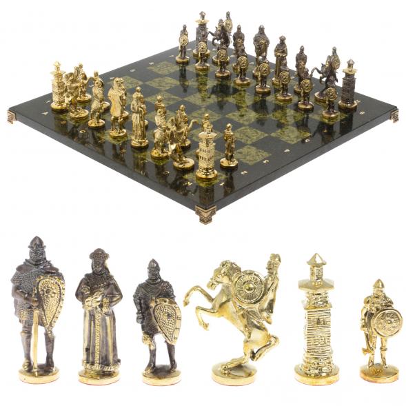 Шахматы сувенирные &amp;quot;Богатыри&amp;quot; змеевик доска 44х44 см 126129