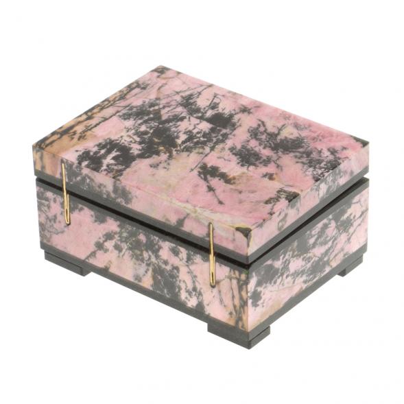 Шкатулка из родонита 8х6х4,3 см 126973