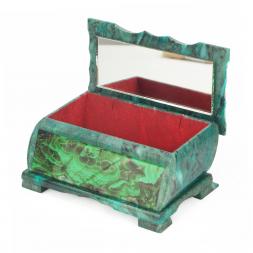 Шкатулка "Тройка лошадей" с иллюстрацией под малахит н2 17,5х10,5х8 см