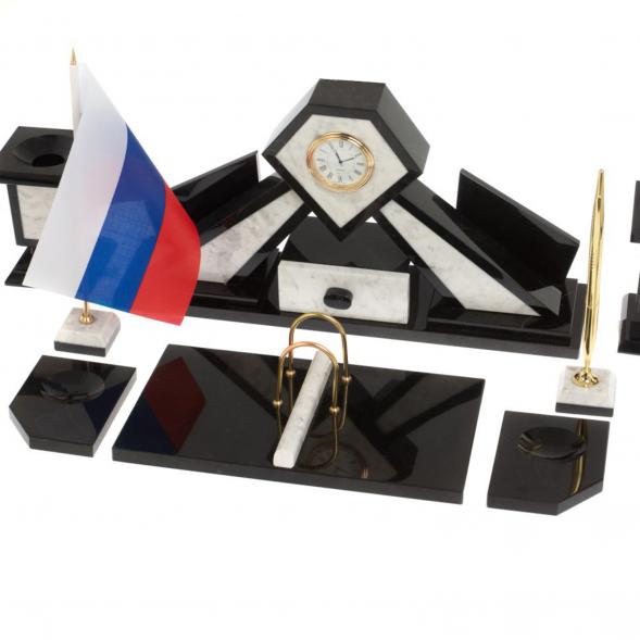 Настольный набор &amp;quot;Алмаз&amp;quot; из мрамора 128232