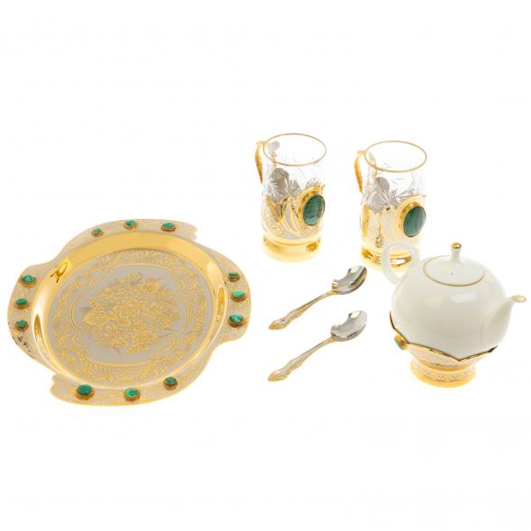 Набор чайный &amp;quot;Малахит&amp;quot; в подарочной коробке Златоуст 129765