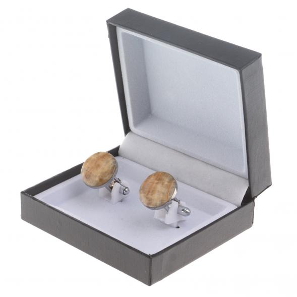 Запонки камень оникс круглые 124406