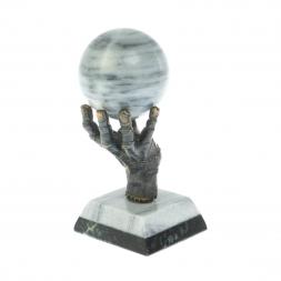 Статуэтка "Бронзовая рука" с шаром 4 см серый мрамор