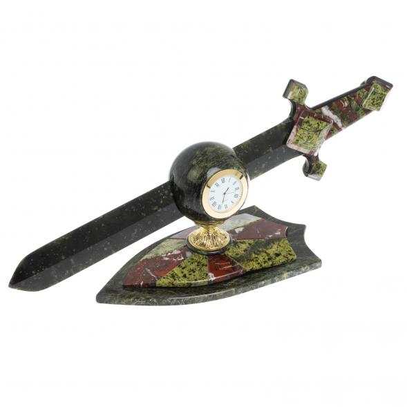 Настольный сувенир &amp;quot;Меч в шаре&amp;quot; змеевик креноид 127769