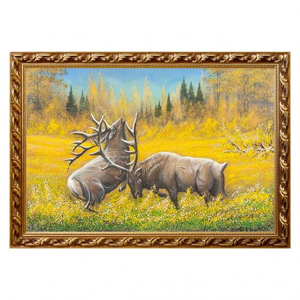 Картина &amp;quot;Поединок&amp;quot; багет 46х66 см, каменная крошка 111750