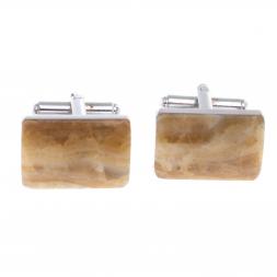 Запонки камень оникс прямоугольные