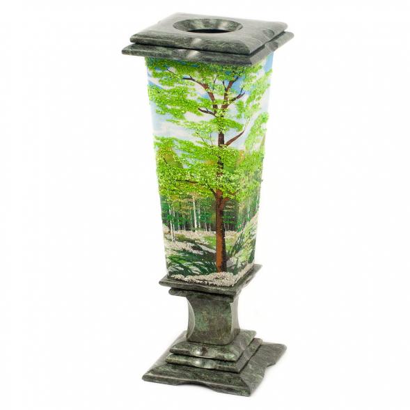 Ваза декоративная &amp;quot;Лето&amp;quot; змеевик каменная крошка 12х12х37 см 113631