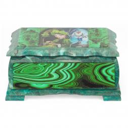 Шкатулка Хозяйка медной горы с иллюстрацией под малахит н3 22х13х9 см