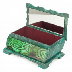 Шкатулка Хозяйка медной горы с иллюстрацией под малахит н3 22х13х9 см