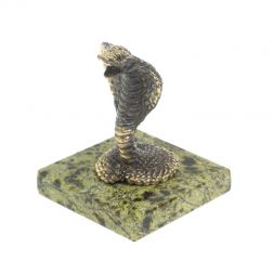 Статуэтка из бронзы &quot;Кобра&quot; на змеевике