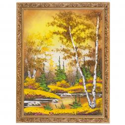 Картина &amp;quot;Осенняя ночь&amp;quot; багет 36х46 см, каменная крошка