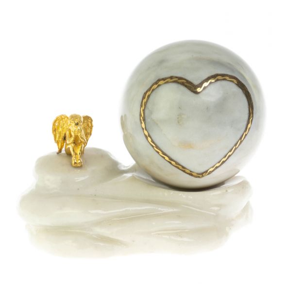 Композиция с шаром &amp;quot;Ангел и сердце&amp;quot; мрамор 128766