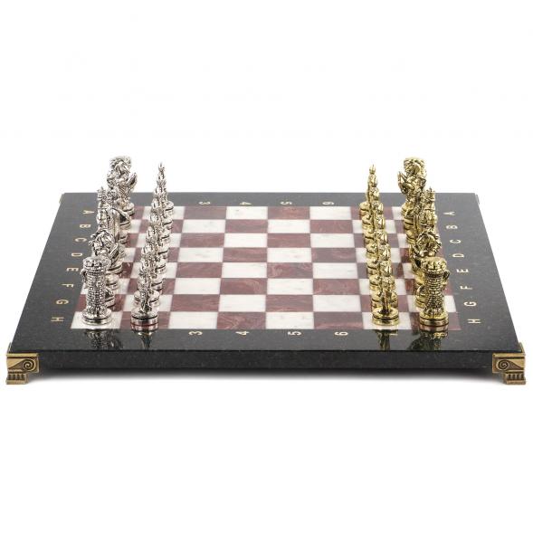 Шахматы подарочные &amp;quot;Средневековые рыцари&amp;quot; 36х36 см камень мрамор лемезит 120721