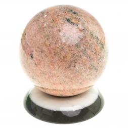 Шар &amp;quot;Антистресс&amp;quot; из розового мрамора 9 см на подставке