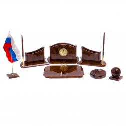 Набор на стол руководителю &amp;quot;Банкир&amp;quot; коричневый обсидиан